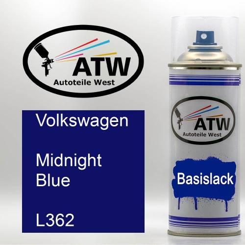 Volkswagen, Midnight Blue, L362: 400ml Sprühdose, von ATW Autoteile West.